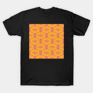 Hot Pink and Lime Retro Plaid Argyle Pattern | 90's | Nineties T-Shirt